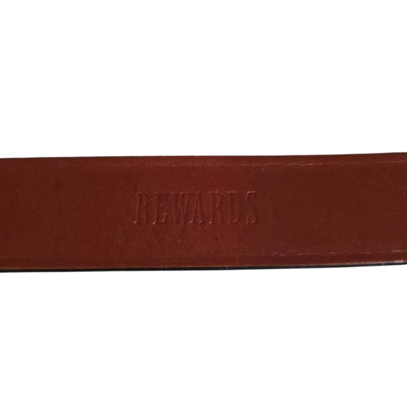 Rewards Tapered Leather Belt with Douglas Magnus Sterling Buckle Set Size 28